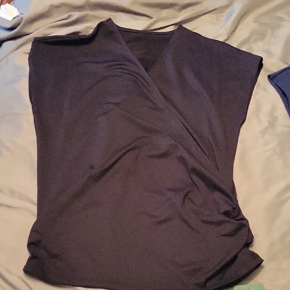 Black and Blue Wrap Tops Halara Lot Of 3 Size Med - Picture 3 of 7